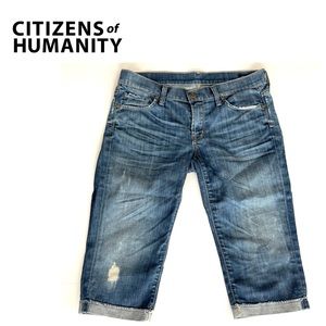CITIZENS OF HUMANITY Distressed Crop Capri 28